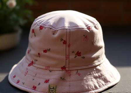 Bucket hat con motivi floreali e ritratto Jane Austen
